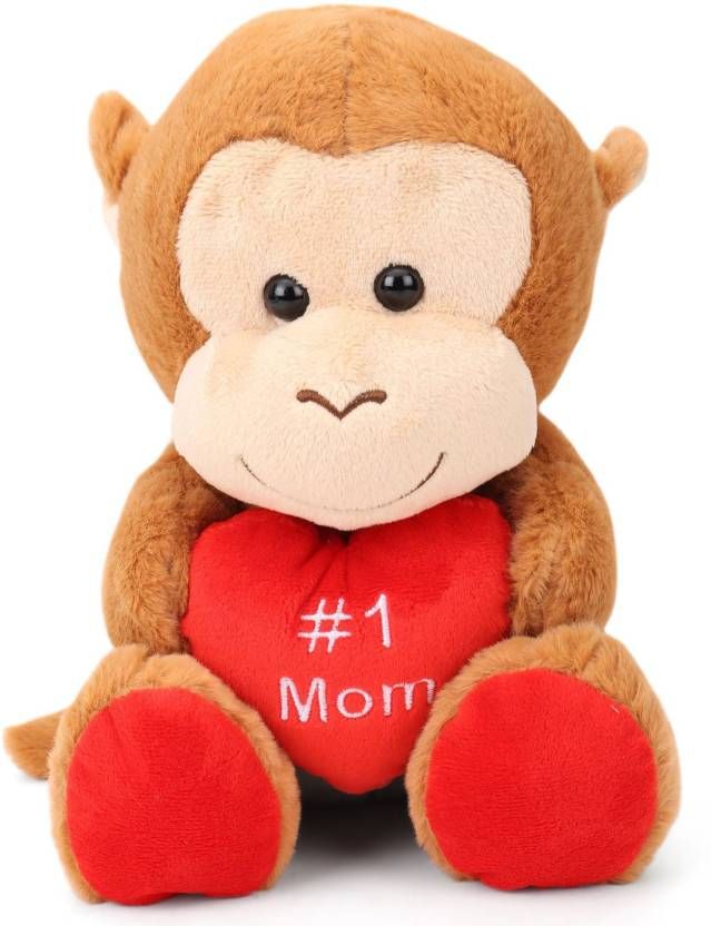 Monkey Plush Holding Heart